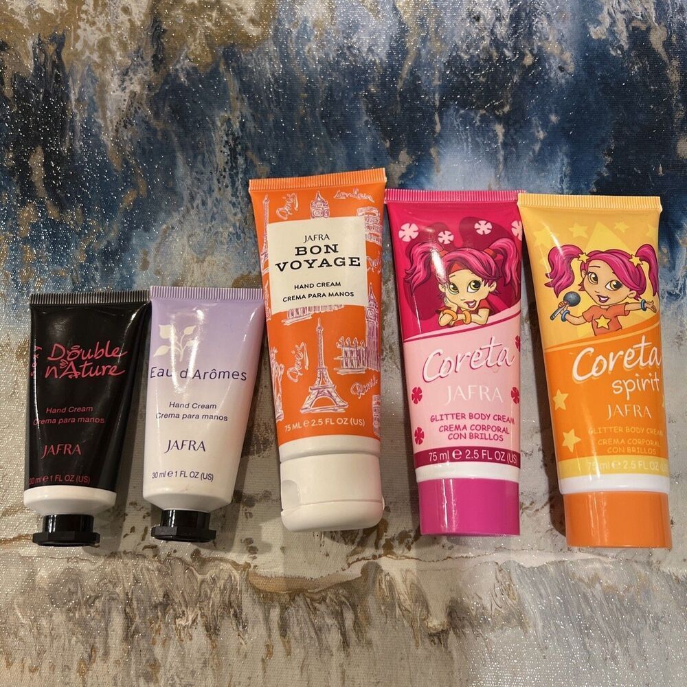 (5) JAFRA Bon Voyage Coreta Glitter Sexy Double Natura Eau D’aromes Hand Creams